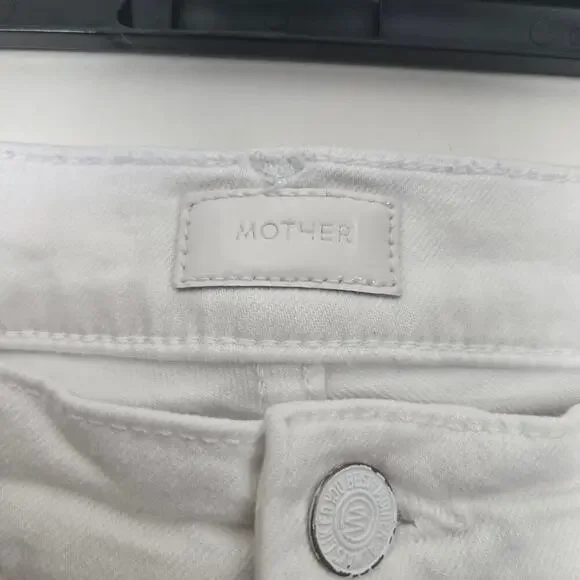 MOTHER The Insider Crop Step Fray Size 26 Fairest of Them All White Denim Jeans - Picture 8 of 12